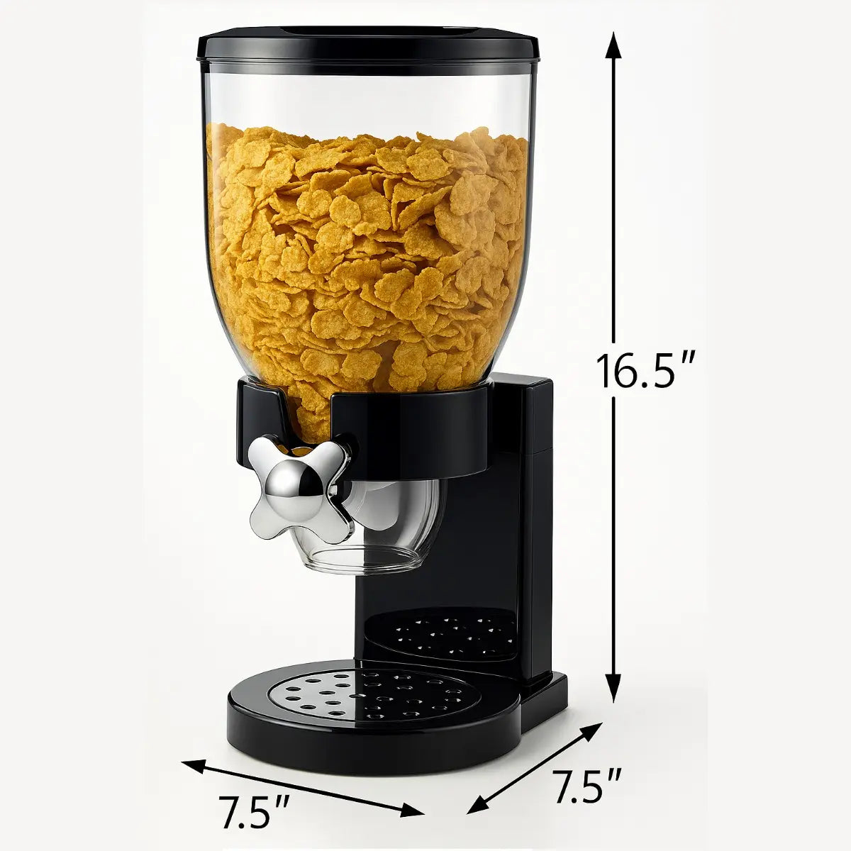 Dispenser Dispensador Doble Cereales Granos Cerealero 500 Gr Color Negro